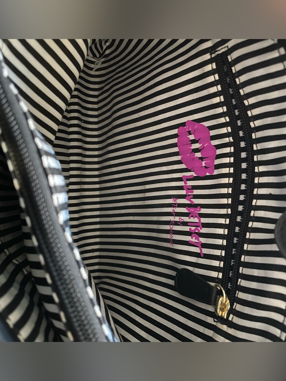 LUV BETSEY Floral Striped Tote Purse Bag Betsey Johnson - Picture 7 of 12